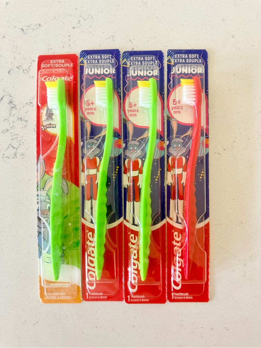 Junior Extra Soft Green Toothbrush - Pack of 4